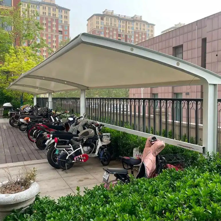 五峰膜结构电动车棚