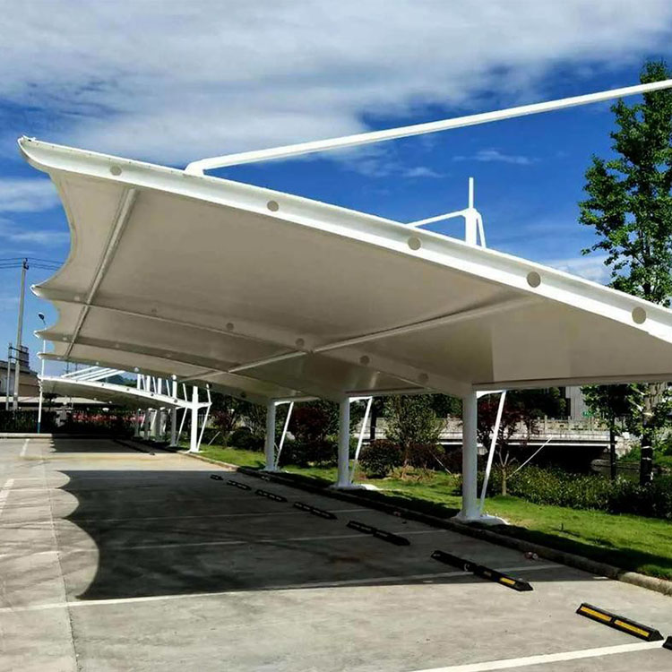 五峰膜结构汽车棚